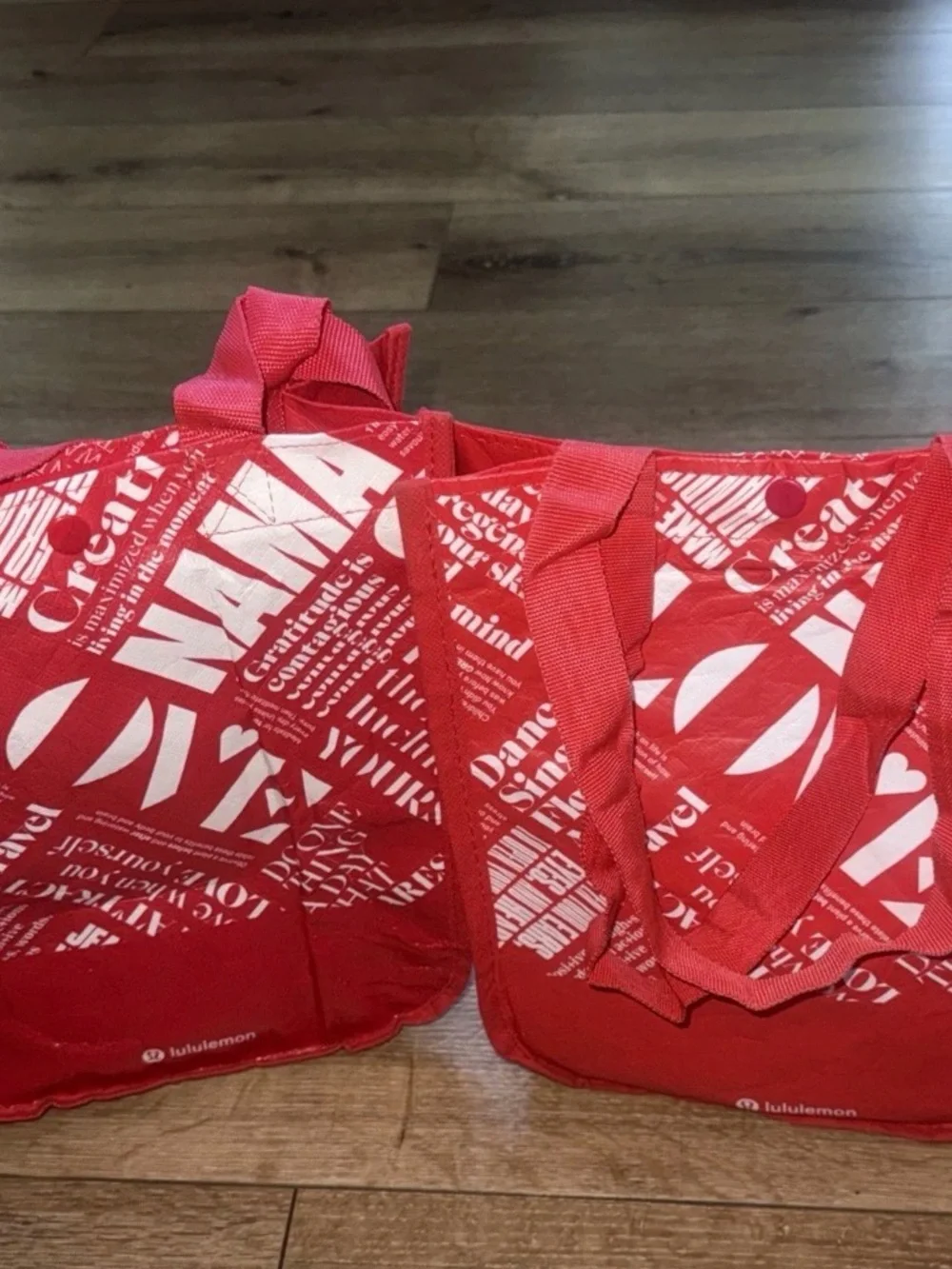 Lululemon Gift Shopping totes Red Graphic Reusable Tote Bag - Women Bags